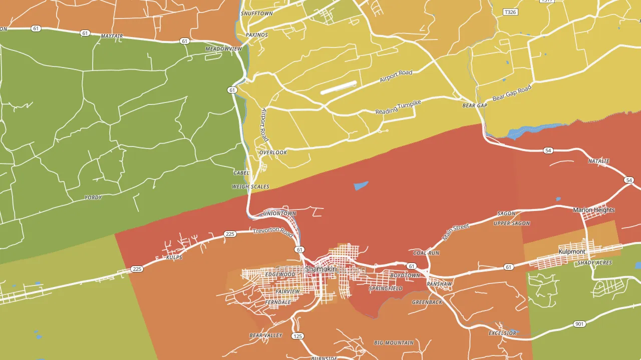 Excelsior, PA Map of Vandalism Rates