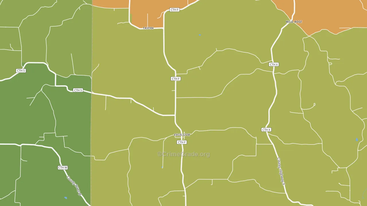Excelsior, WI Map of Vandalism Rates