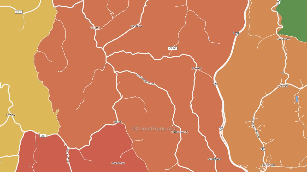 Exchange, WV Map of Vandalism Rates