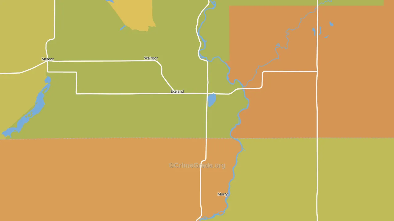 Exeland, WI Map of Vandalism Rates