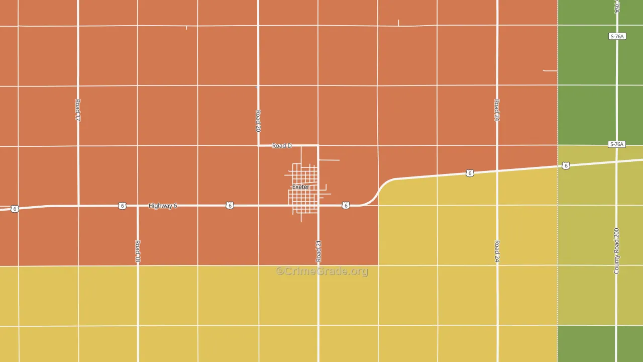 Exeter, NE Map of Vandalism Rates