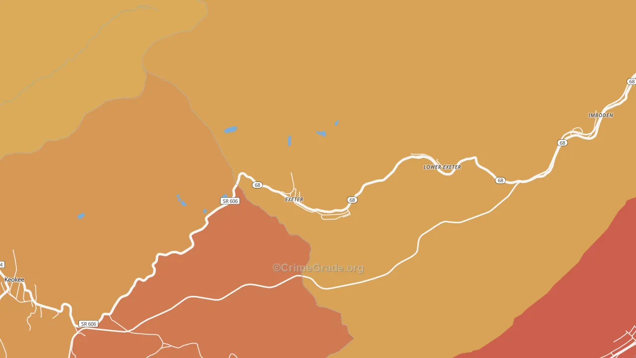 Exeter, VA Map of Vandalism Rates
