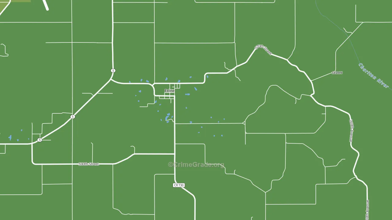 Exline, IA Map of Vandalism Rates