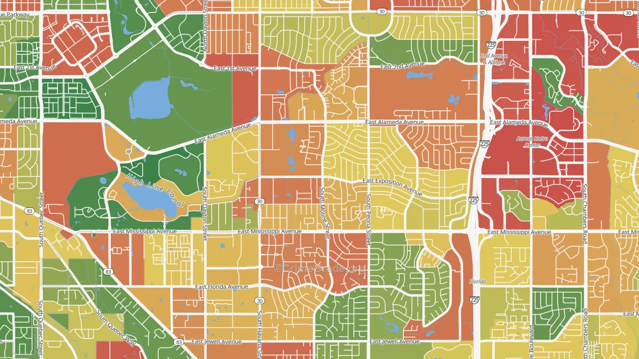 Expo Park, Aurora, CO Map of Vandalism Rates