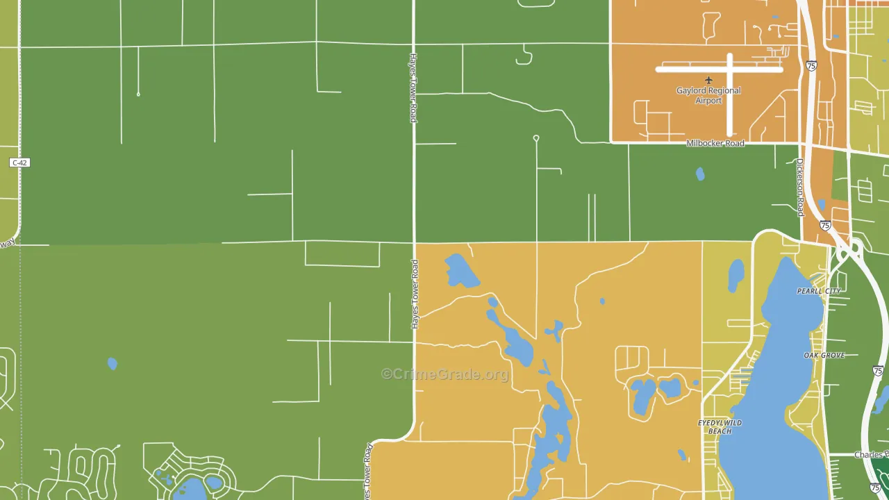 Eyedylwild Beach, MI Map of Vandalism Rates