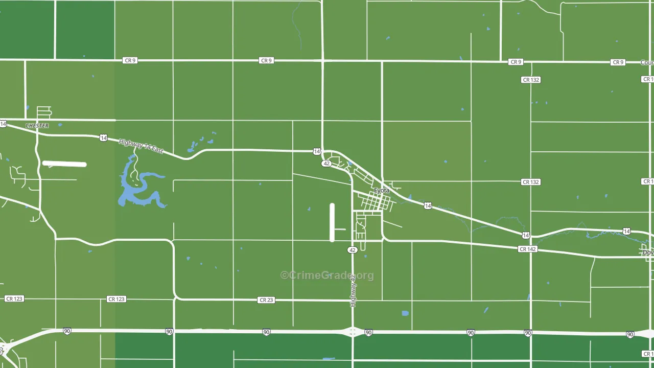 Eyota, MN Map of Vandalism Rates