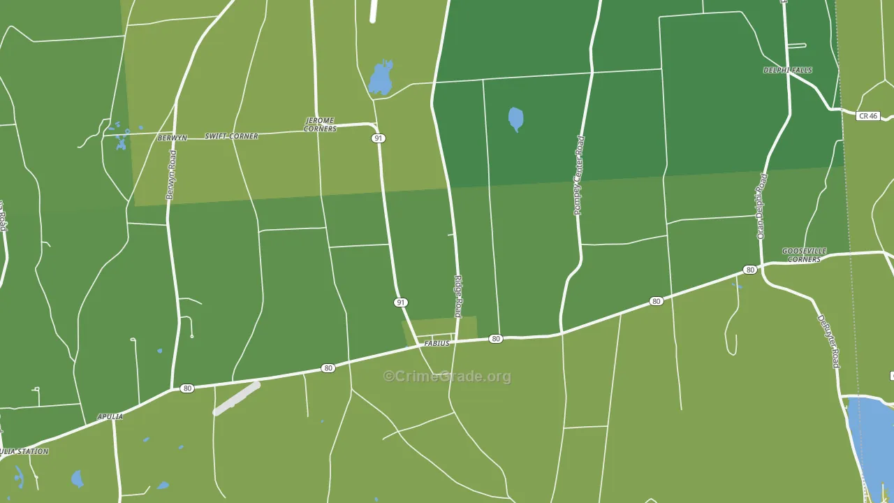Fabius, NY Map of Vandalism Rates