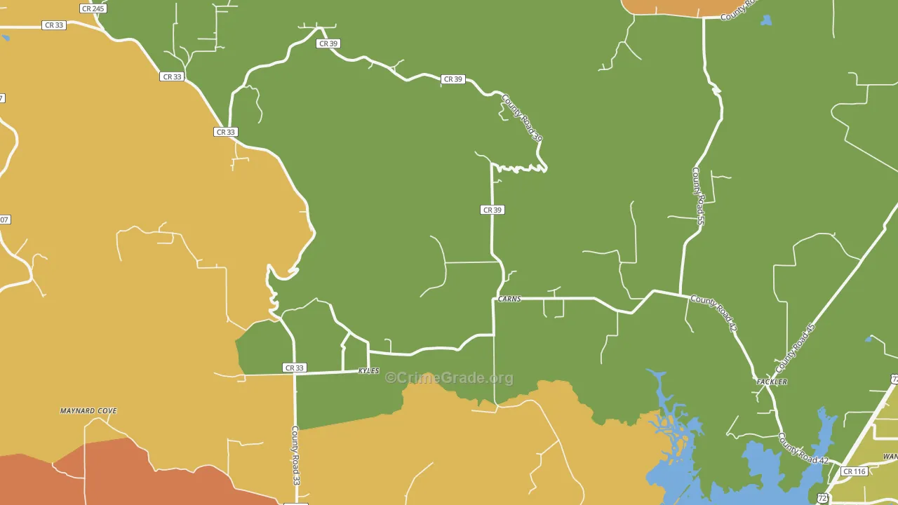 Fackler, AL Map of Vandalism Rates