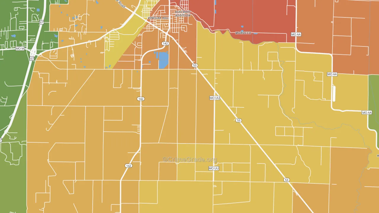 Fagus, MO Map of Vandalism Rates