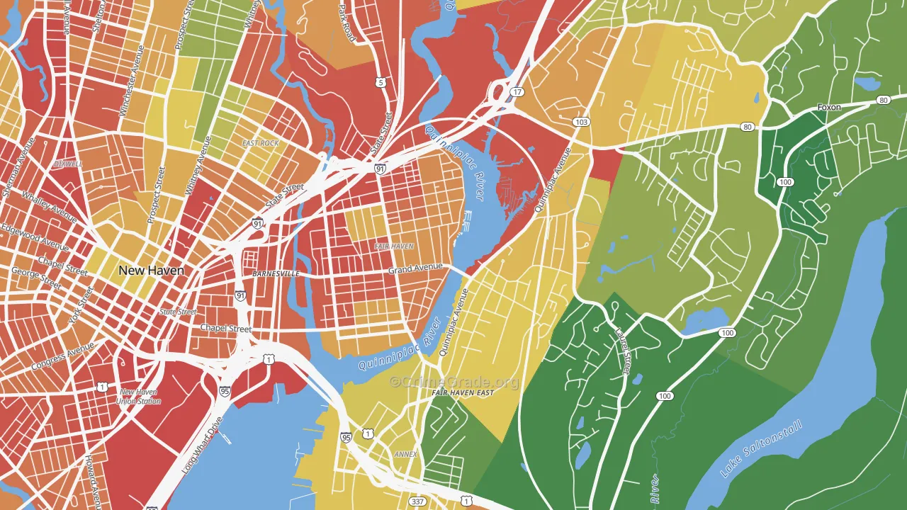 Fair Haven, New Haven, CT Map of Vandalism Rates