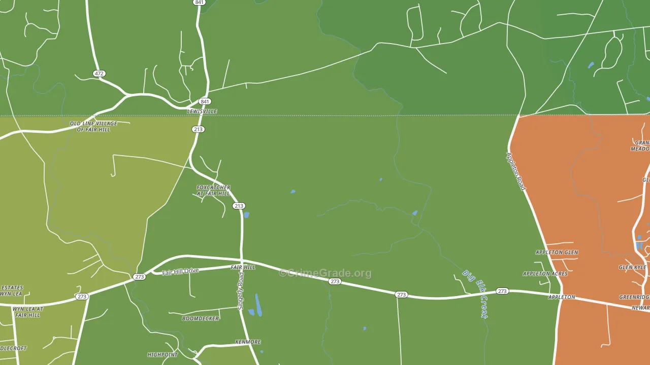 Fair Hill, MD Map of Vandalism Rates
