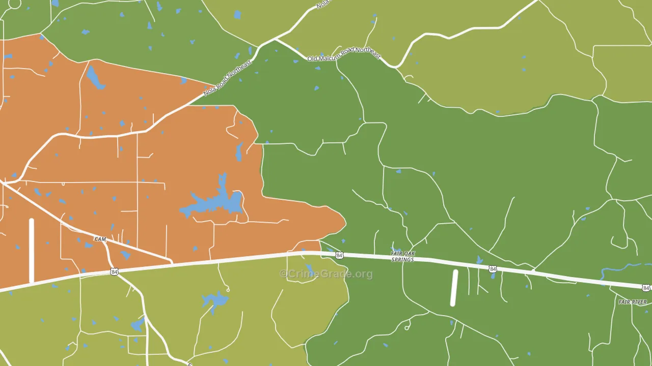 Fair Oak Springs, MS Map of Vandalism Rates