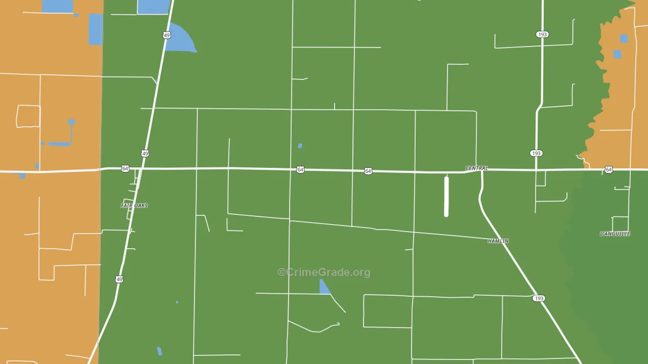 Fair Oaks, AR Map of Vandalism Rates