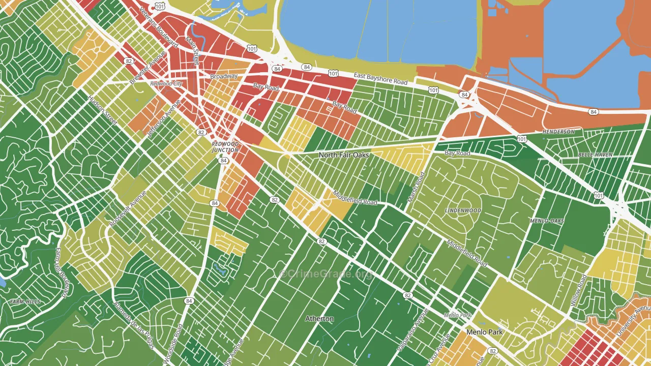 Fair Oaks, North Fair Oaks, CA Map of Vandalism Rates