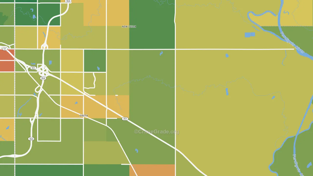 Fair Oaks, OK Map of Vandalism Rates