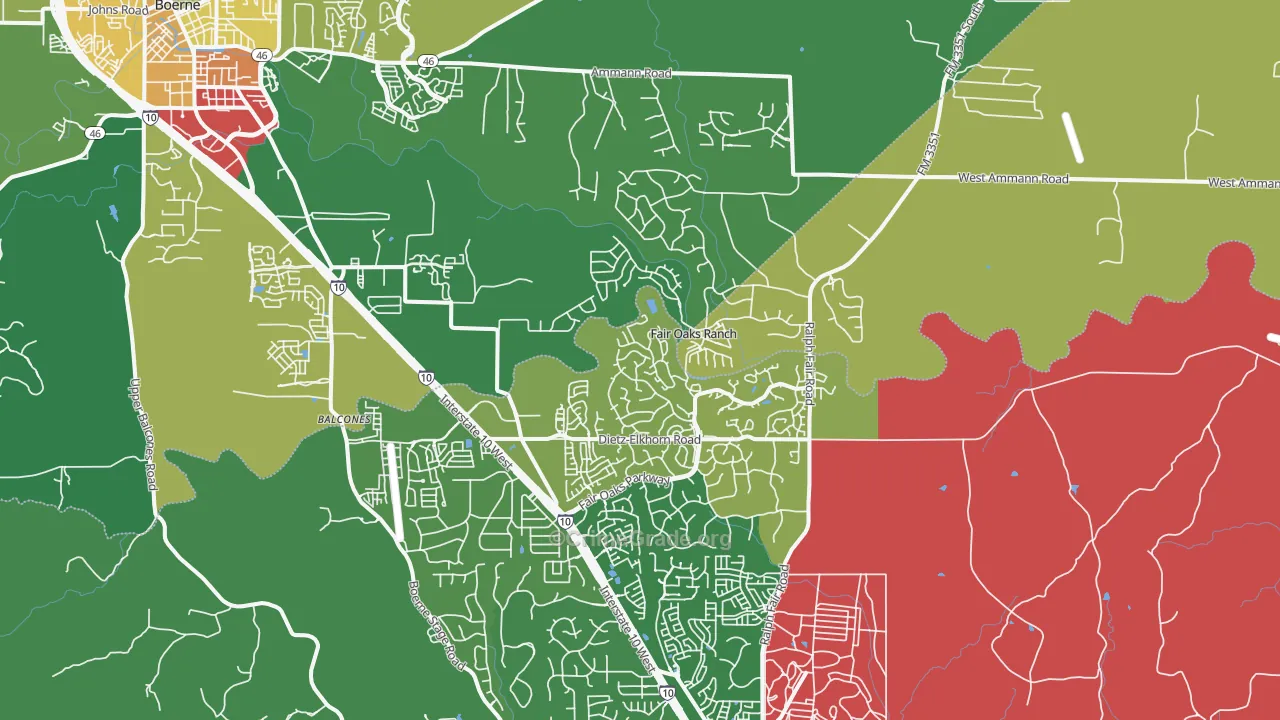 Fair Oaks Ranch, TX Map of Vandalism Rates