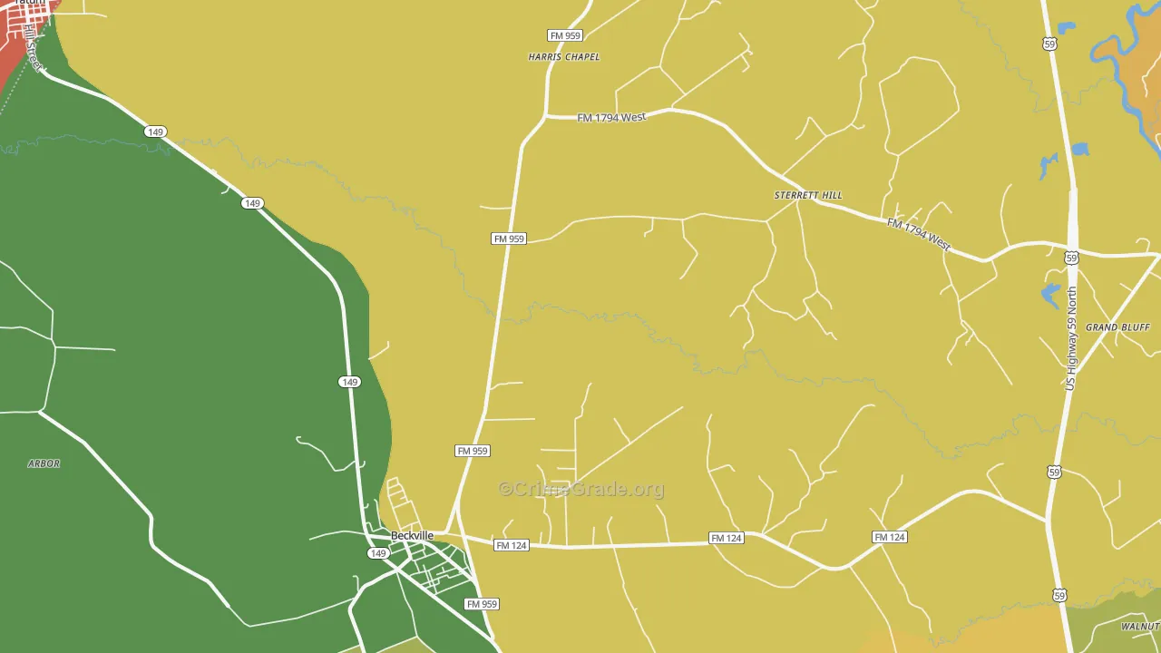 Fair Play, TX Map of Vandalism Rates