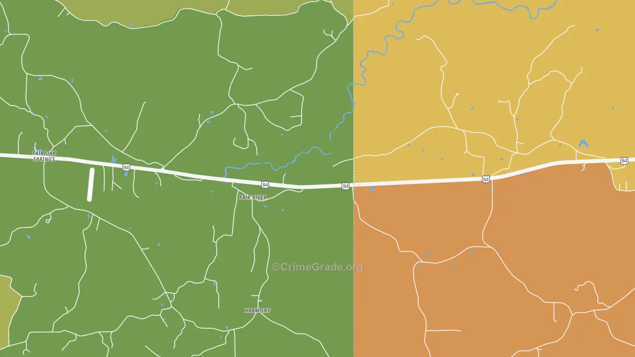 Fair River, MS Map of Vandalism Rates