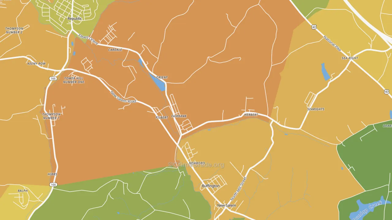 Fairbank, PA Map of Vandalism Rates