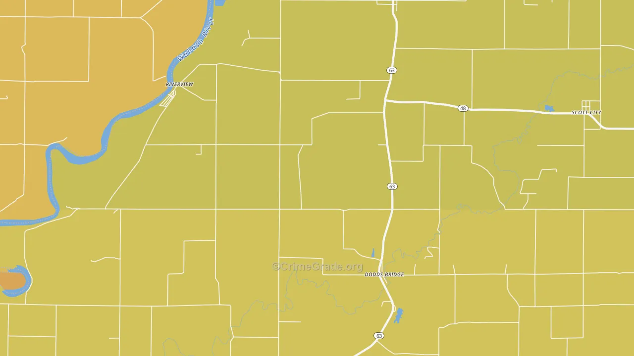 Fairbanks, IN Map of Vandalism Rates