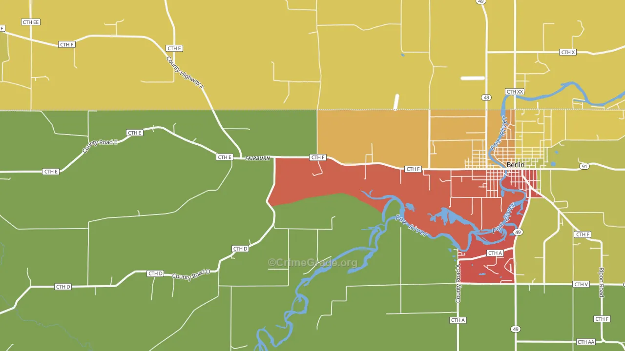 Fairburn, WI Map of Vandalism Rates