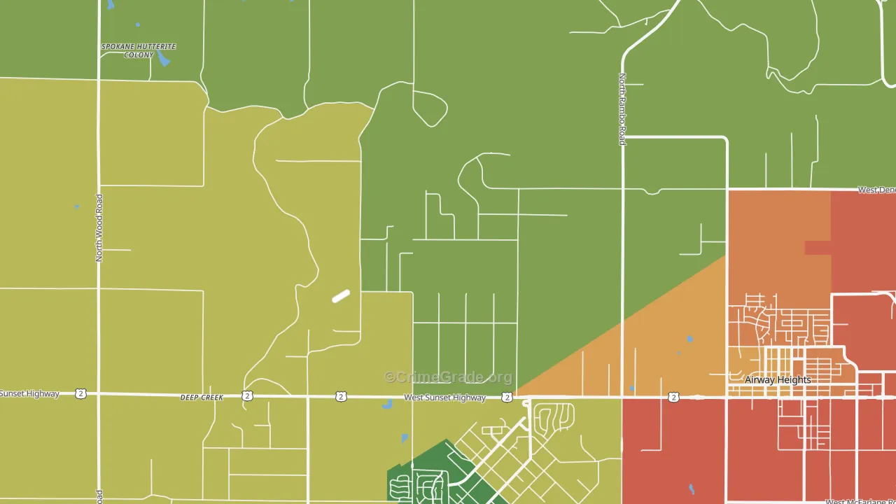 Fairchild Air Force Base, WA Map of Vandalism Rates