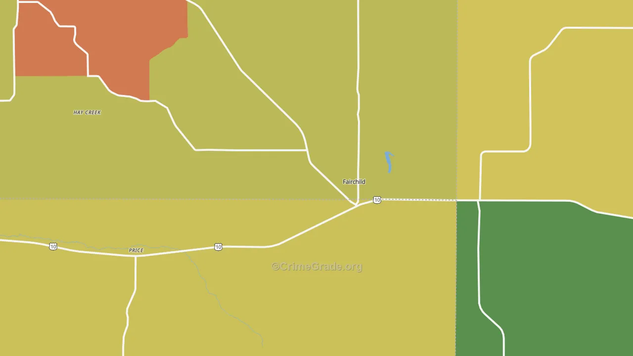 Fairchild, WI Map of Vandalism Rates