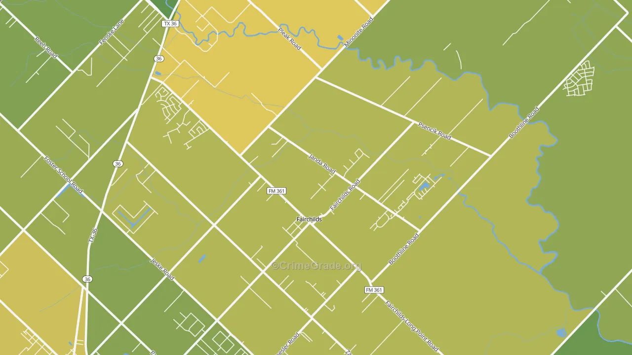Fairchilds, TX Map of Vandalism Rates
