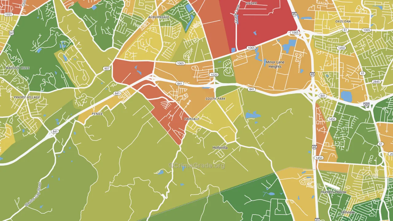 Fairdale, KY Map of Vandalism Rates