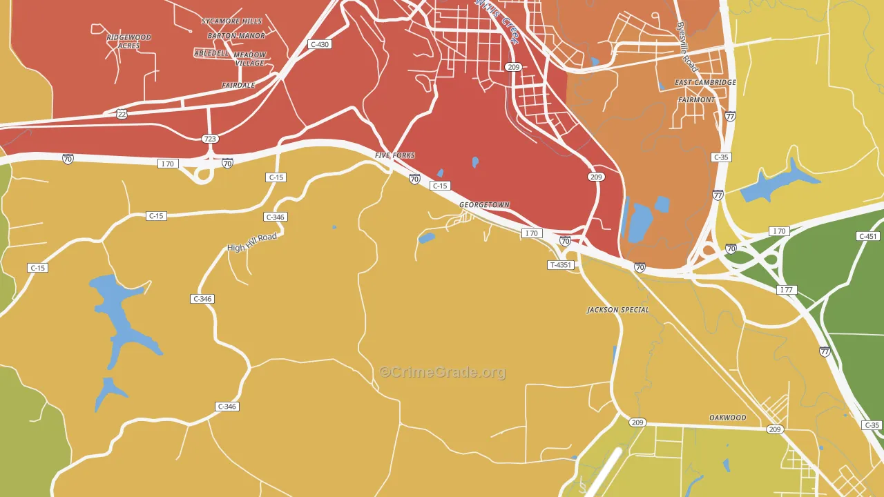 Fairdale, OH Map of Vandalism Rates