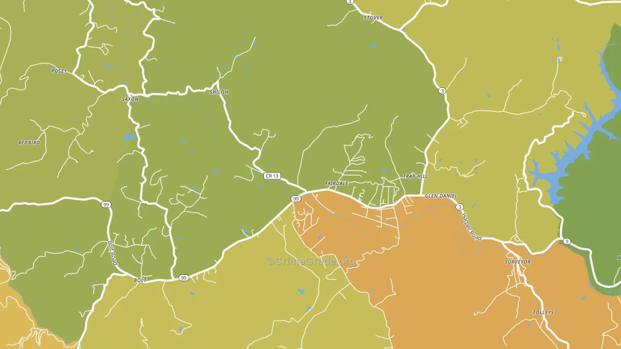 Fairdale, WV Map of Vandalism Rates