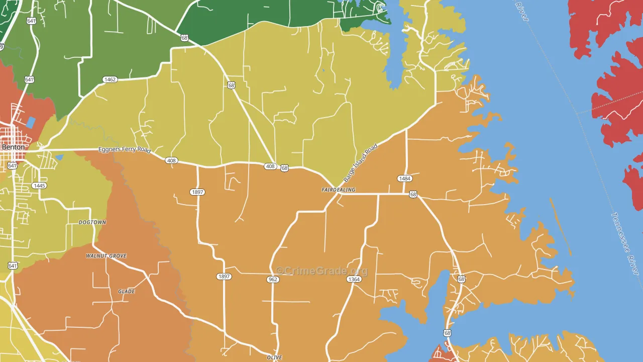 Fairdealing, KY Map of Vandalism Rates