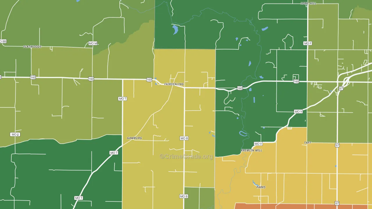 Fairdealing, MO Map of Vandalism Rates