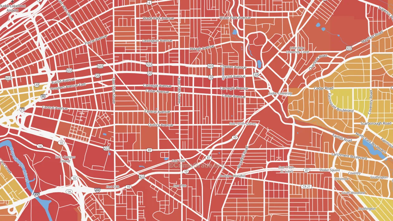 Fairfax, Cleveland, OH Map of Vandalism Rates