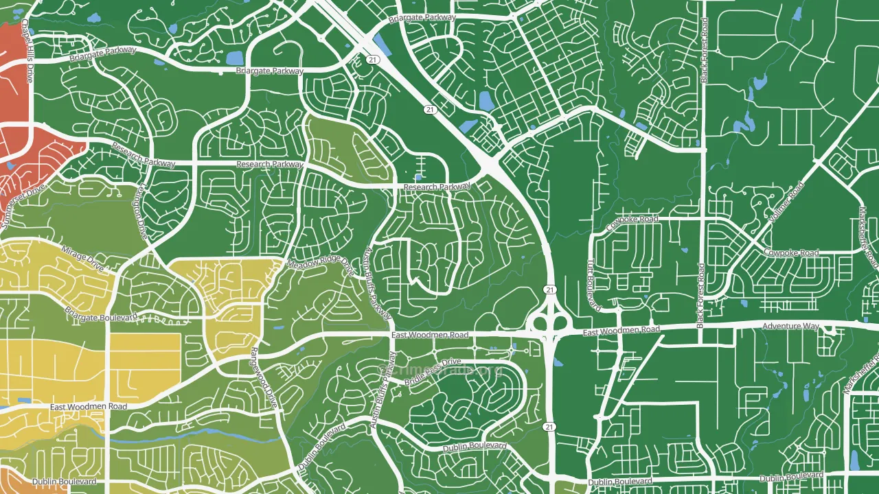 Fairfax, Colorado Springs, CO Map of Vandalism Rates