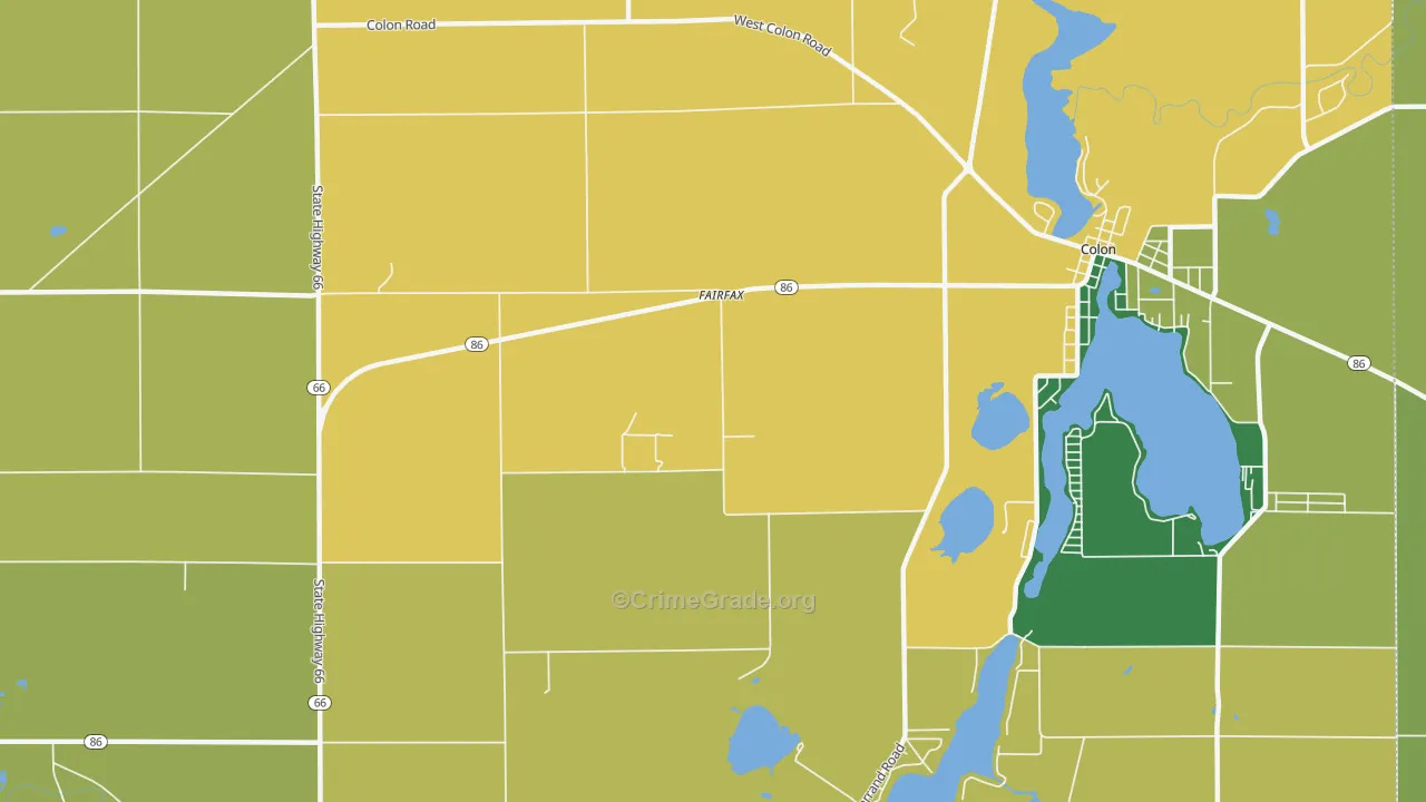 Fairfax, MI Map of Vandalism Rates