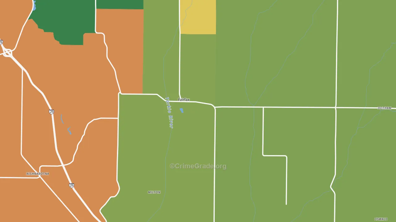Fairfax, MO Map of Vandalism Rates