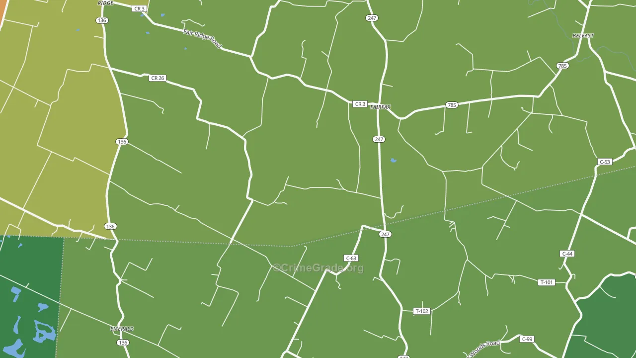 Fairfax, OH Map of Vandalism Rates