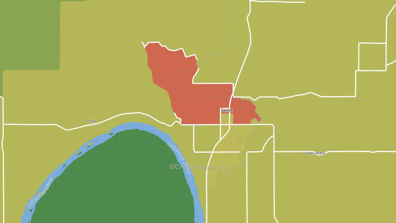 Fairfax, OK Map of Vandalism Rates