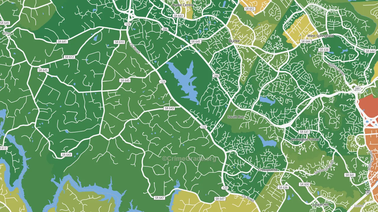 Fairfax Station, VA Map of Vandalism Rates