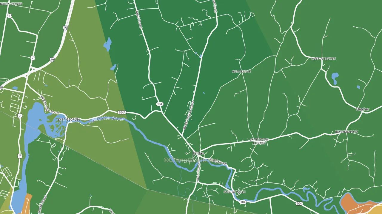 Fairfax, VT Map of Vandalism Rates