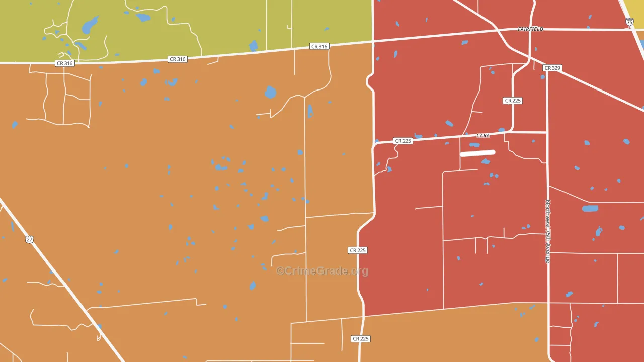 Fairfield, FL Map of Vandalism Rates
