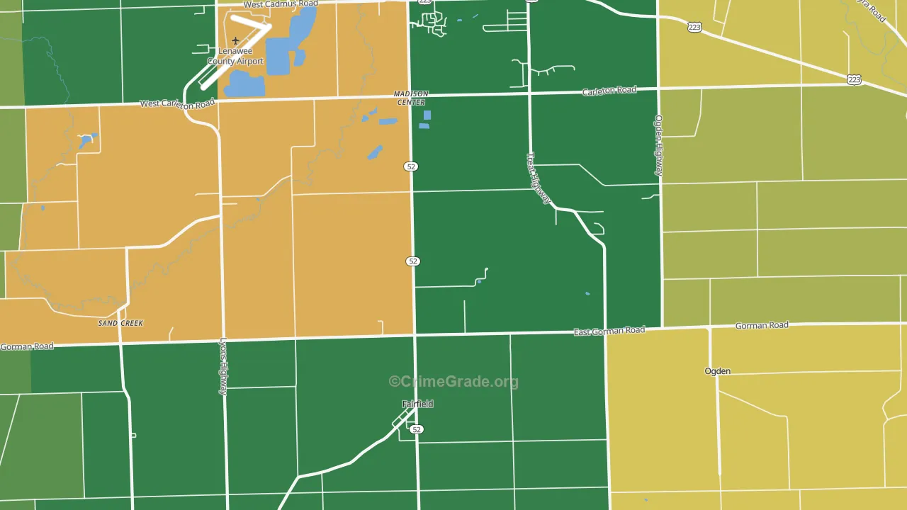 Fairfield, MI Map of Vandalism Rates