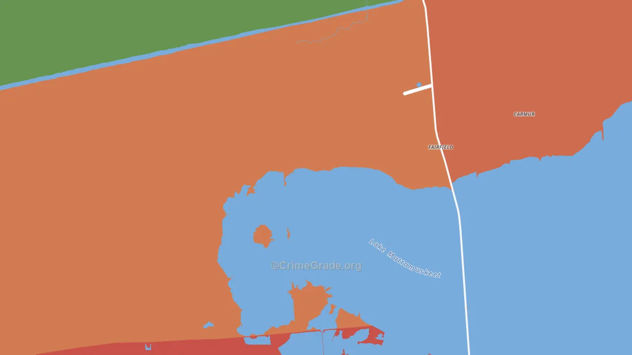 Fairfield, NC Map of Vandalism Rates