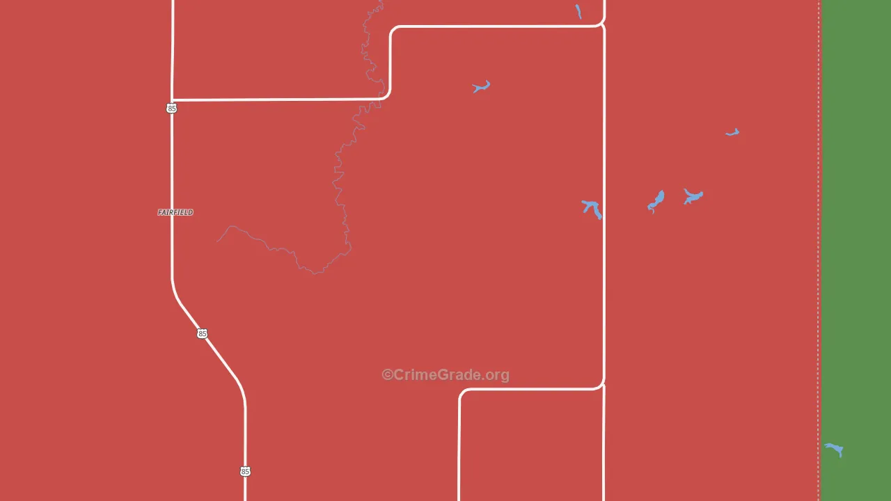 Fairfield, ND Map of Vandalism Rates