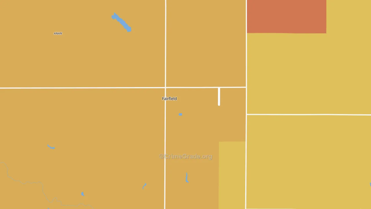 Fairfield, NE Map of Vandalism Rates