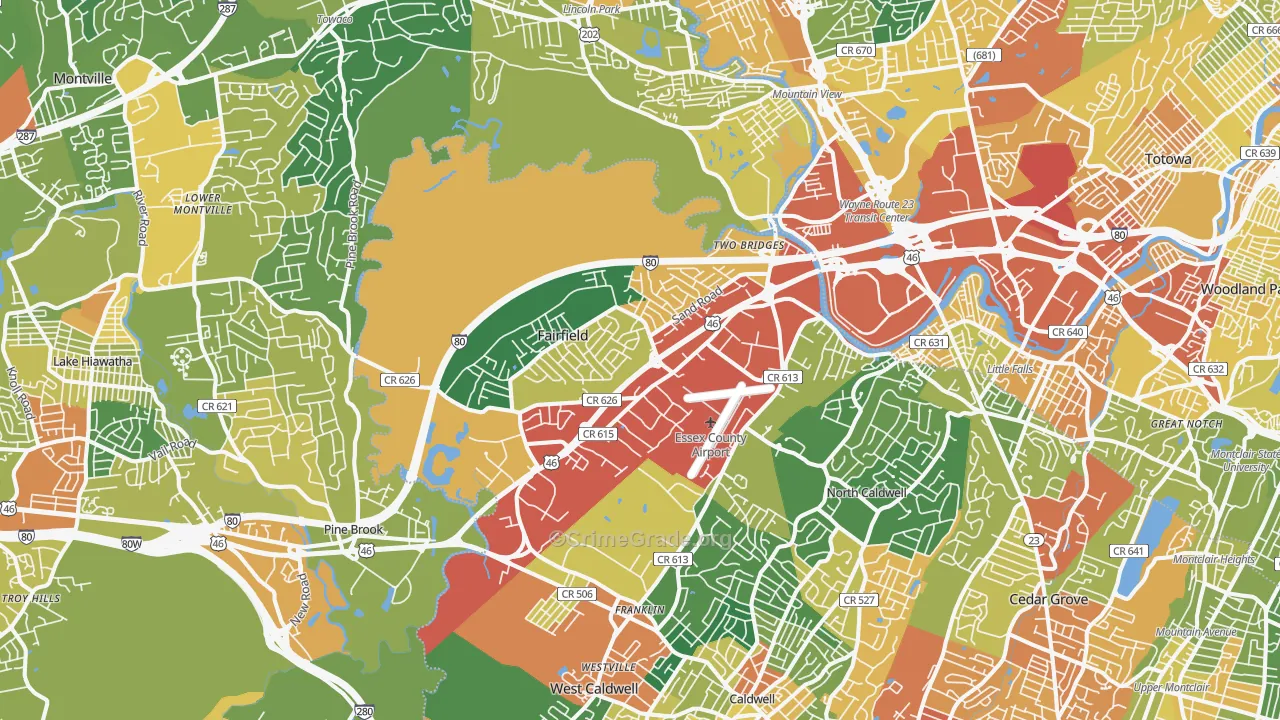 Fairfield, NJ Map of Vandalism Rates