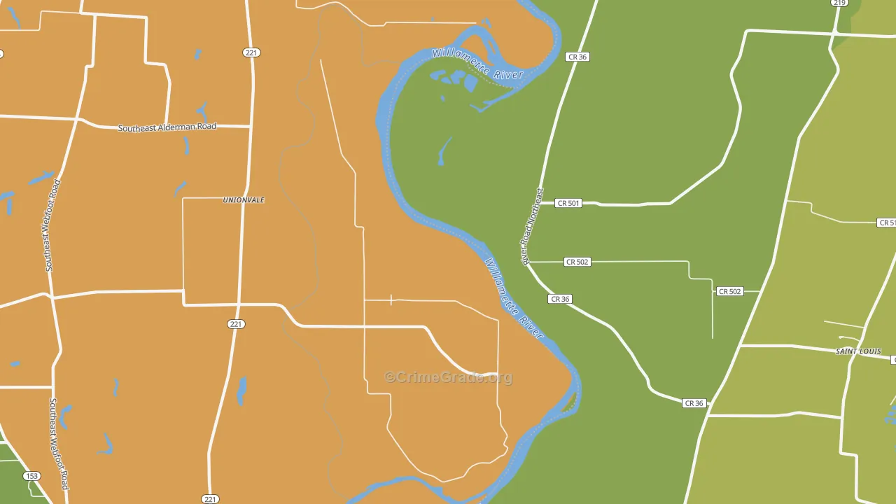 Fairfield, OR Map of Vandalism Rates