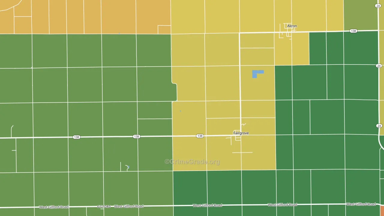 Fairgrove, MI Map of Vandalism Rates