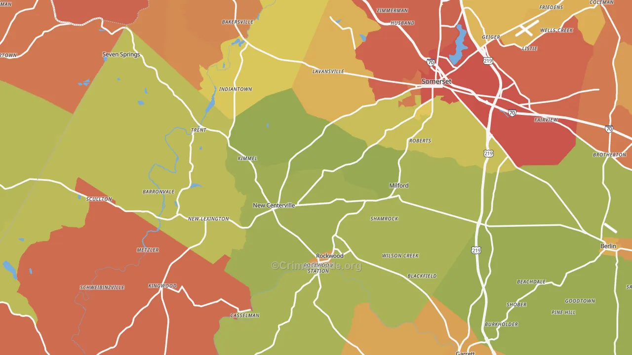 Fairhope, PA Map of Vandalism Rates